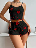 2 peças conjunto de pijama feminino shorts terno homewear impressão roupa interi