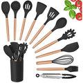 Drop Kit 12 Peças Colher para Cozinha Silicone BPA Antiferrugem Utensílios de Co
