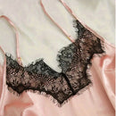 Conjunto de pijama de cetim feminino rosa lingerie sexy roupão de banho renda re
