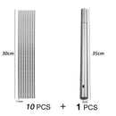 Espeto de churrasco de aço inoxidável, espetos reutilizáveis para churrasco, var