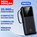 Power Bank 20000mAh Carregador Portátil Rápido, Design Estético em Formato de Fa