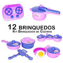 Cozinha Infantil Jogo de Panela Fogão CookTop Acessório 12pç