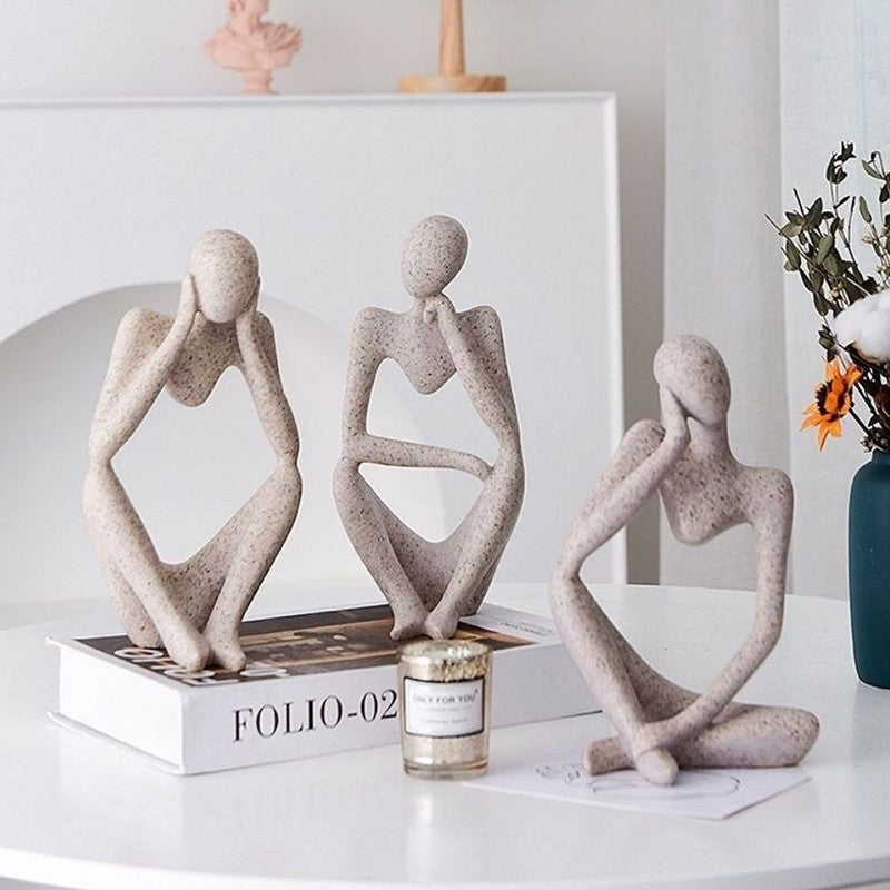 Escultura Decorativa Abstrata Pensativa