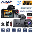 Novo 1080p hd wifi 2/3 câmera traço cam para câmera do carro gravador de vídeo c