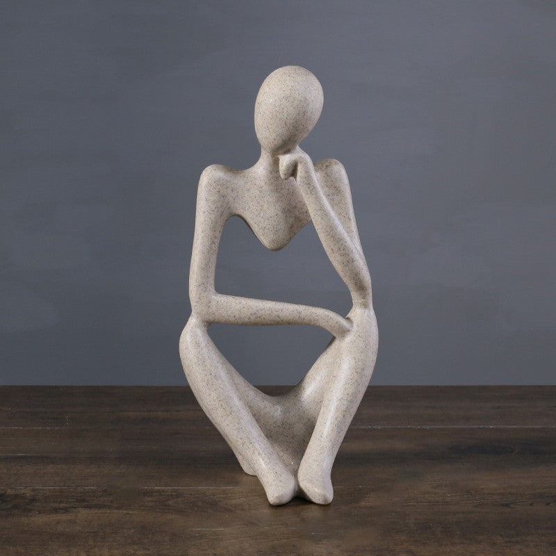 Escultura Decorativa Abstrata Pensativa