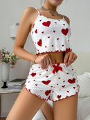 2 peças conjunto de pijama feminino shorts terno homewear impressão roupa interi