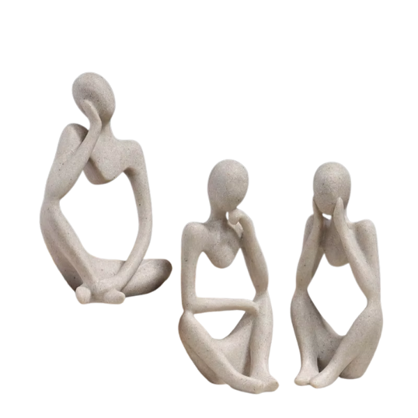 Escultura Decorativa Abstrata Pensativa