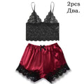 Conjunto de pijama de cetim feminino rosa lingerie sexy roupão de banho renda re