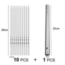 Espeto de churrasco de aço inoxidável, espetos reutilizáveis para churrasco, var