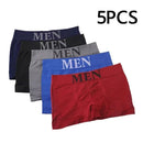 5 peças de cuecas boxer masculinas, roupa íntima íntima, macia e metálica, de al