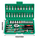 46 peças ferramentas da família 1/4 conjunto kits de ferramentas mecânicas para