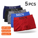 5 peças de cuecas boxer masculinas, roupa íntima íntima, macia e metálica, de al