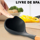 Drop Kit 12 Peças Colher para Cozinha Silicone BPA Antiferrugem Utensílios de Co