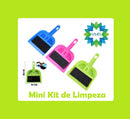 MINI KIT de limpeza - Mini Vassoura+ Pá de Lixo - 2 em 1 - 13x19cm