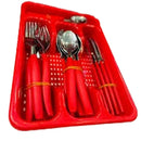 Faqueiro 24 Peças em Aço Inox com Cabos Anatômicos e Porta Talheres – Jogo Compl