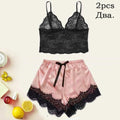 Conjunto de pijama de cetim feminino rosa lingerie sexy roupão de banho renda re