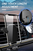 Suporte de telefone para carro, ventilação de ar, bloqueio de gravidade, montage