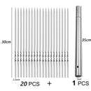 Espeto de churrasco de aço inoxidável, espetos reutilizáveis para churrasco, var