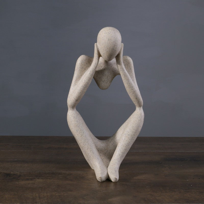 Escultura Decorativa Abstrata Pensativa