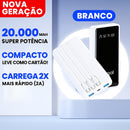 Power Bank 20000mAh Carregador Portátil Rápido, Design Estético em Formato de Fa